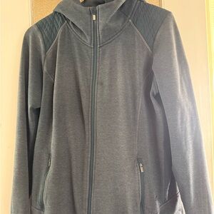 Athleta Heather Blue Gray Jacket with Hood